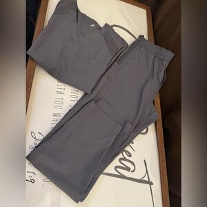 FIT White Cross Charcoal Scrub set size medium buttery soft